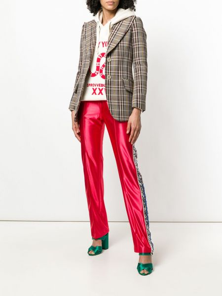 Pantalones con lentejuelas con apliques Gucci rojo