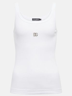 Tank top de algodón de tela jersey Dolce&gabbana blanco
