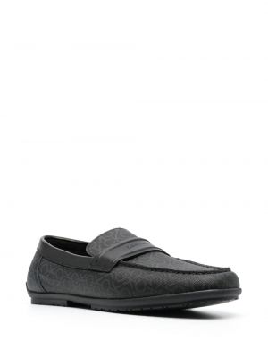 Žakárové loafers Calvin Klein černé