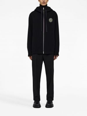 Kašmírová bunda na zip s kapucí Jil Sander černá