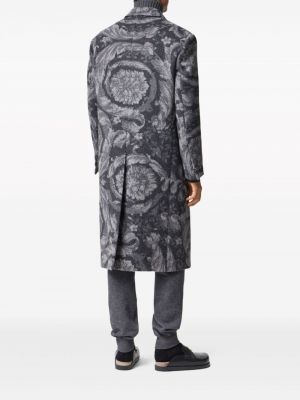 Žakárový kabát Versace šedý