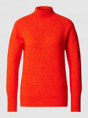 Dzianinowy sweter ze stójką Boss czerwony