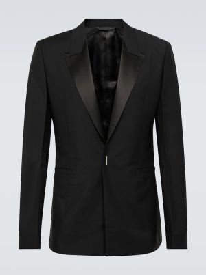 Volnena ukrojena obleka iz moherja Givenchy črna