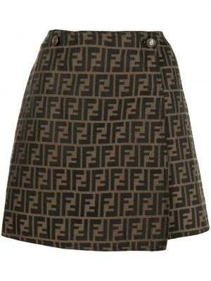 Sukně s knoflíky s vysokým pasem Fendi Pre-owned - černá