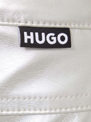Kalhoty s vysokým pasem Hugo stříbrné