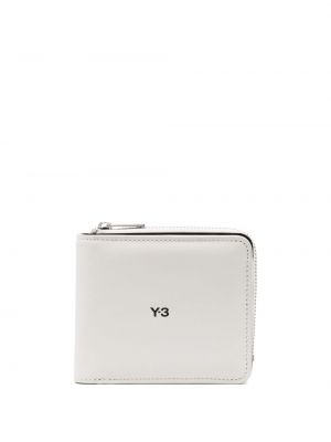 Kožená peňaženka s potlačou Y-3 biela