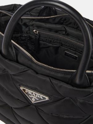 Prešívaná nylónová nákupná taška Prada čierna