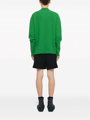 Vlněný svetr s kulatým výstřihem Jil Sander zelený