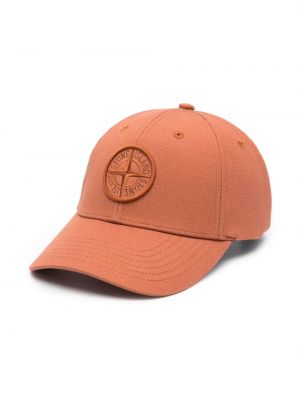 Kepurė su snapeliu Stone Island oranžinė