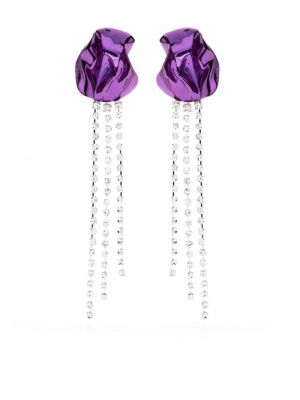 Boucles d'oreilles à boucle en cristal Sterling King violet