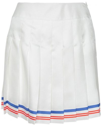 Plisované hedvábné mini sukně Casablanca bílé