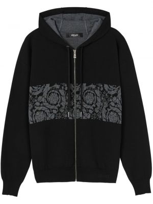 Jacquard hoodie mit reißverschluss Versace