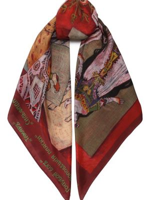 Шелковый платок Gourji красный