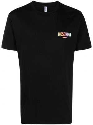T-shirt aus baumwoll mit print Moschino schwarz