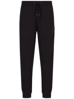 Pantaloni sport din bumbac Armani Exchange negru
