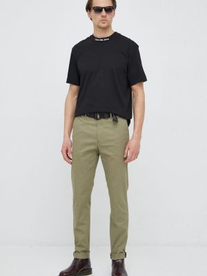 Obcisłe spodnie dopasowane Calvin Klein zielone
