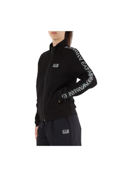 Bluza rozpinana bawełniana z modalu Emporio Armani Ea7 czarna