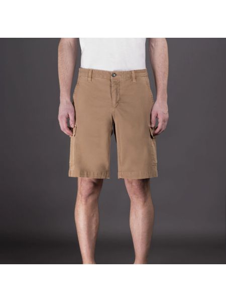 Pantalones cortos cargo de seda Moorer beige