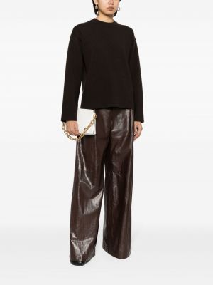 Pantalon en cuir Rosetta Getty marron