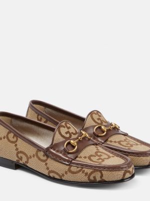 Pantofi loafer din piele Gucci maro
