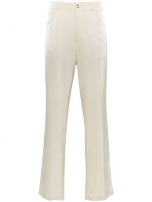 Сатенени прав панталон Nanushka бяло