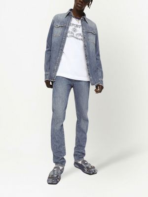 Chemise en jean avec manches longues Dolce & Gabbana bleu