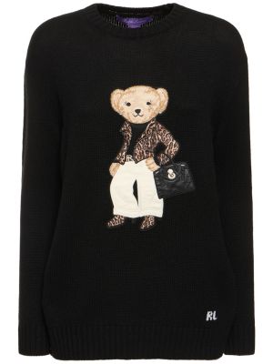 Haftowany sweter z kaszmiru Ralph Lauren Collection