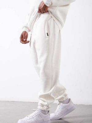 Bavlnené teplákové nohavice Xhan biela