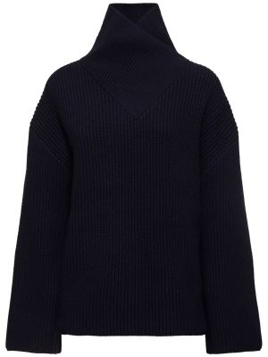 Suéter de lana de punto Totême azul