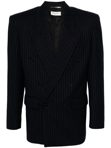 Dobbeltradet blazer Saint Laurent blå