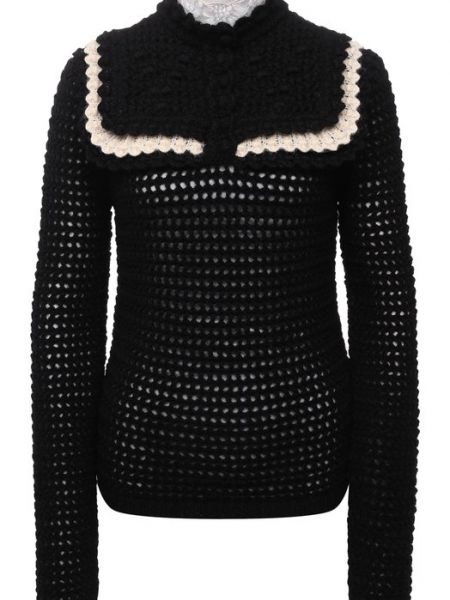 Шерстяной свитер Saint Laurent черный