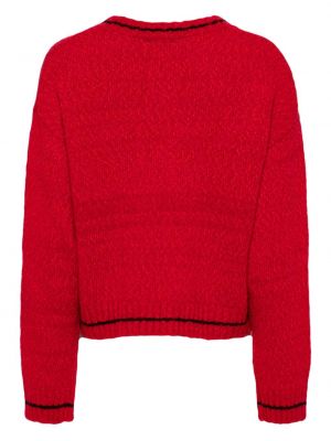 Gėlėtas megztinis apvaliu kaklu Tout A Coup raudona