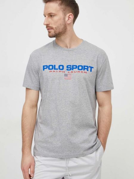 Pamučna polo majica Polo Ralph Lauren siva