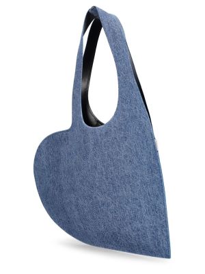 Шопинг чанта със сърца Coperni синьо