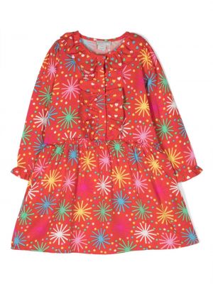 Printti suora mekko tytöille Stella Mccartney Kids punainen