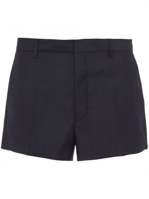 Volnene kratke hlače iz moherja Prada črna