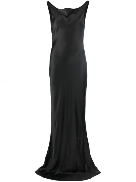 Σατέν βραδινό φόρεμα Norma Kamali μαύρο