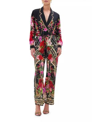 Шелковые брюки в цветочек с принтом Camilla
