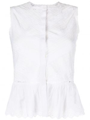 Blusa con bordado sin mangas Etro blanco