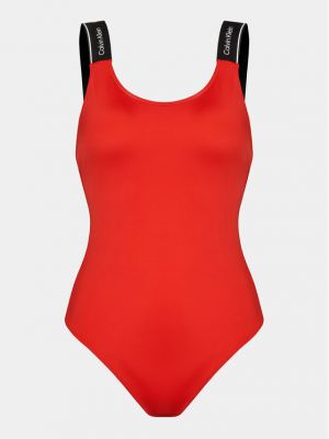 Stroj kąpielowy jednoczęściowy Calvin Klein Swimwear czerwony