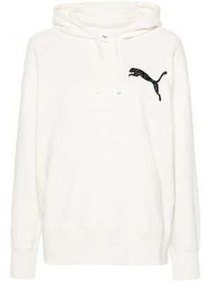 Kokvilnas kapučdžemperis Puma balts