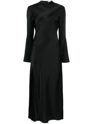 Saténové midi šaty Lapointe čierna