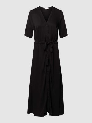 Sukienka koszulowa z dekoltem w serek Minimum czarna