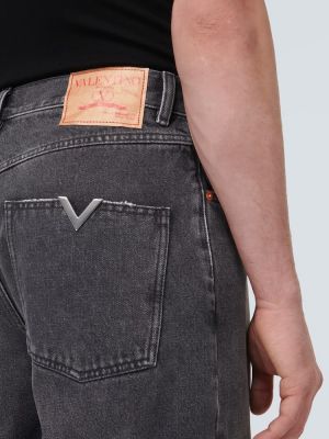 High waist straight jeans ausgestellt Valentino grau