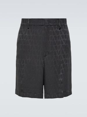Pantalones cortos de seda Valentino negro