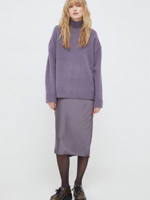 Sweter wełniany Samsoe Samsoe fioletowy