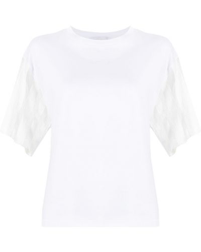 Памучна тениска на райета Fabiana Filippi бяло