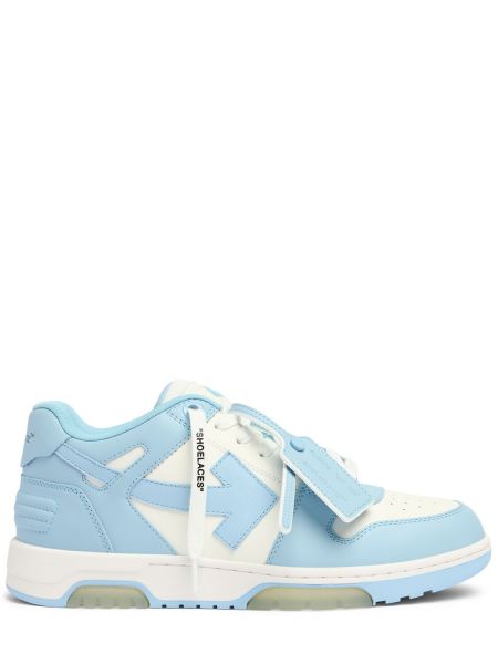 Formella sneakers i läder Off-white blå