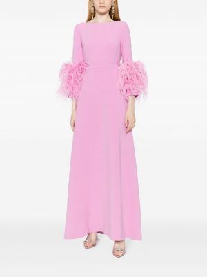 Večerní šaty z peří Huishan Zhang růžové