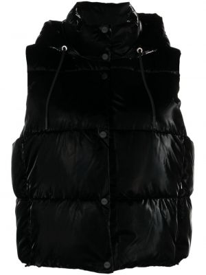 Saténová vesta s kapucí Dkny černá